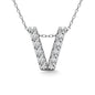 Diamond 1/10 Ct.Tw. Letter V Pendant in 14K White Gold