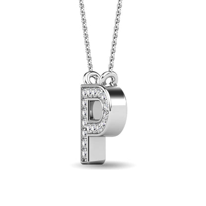 Diamond 1/20 Ct.Tw. Letter P Pendant in 10K White Gold