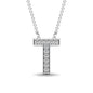 Diamond 1/20 Ct.Tw. Letter T Pendant in 10K White Gold