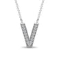 Diamond 1/20 Ct.Tw. Letter V Pendant in 10K White Gold