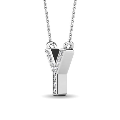 Diamond 1/20 Ct.Tw. Letter Y Pendant in 10K White Gold