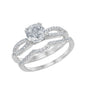 Sterling Silver 1.8 cttw White Topaz Wedding and Engagment Bridal Ring