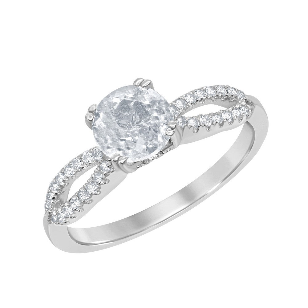 Sterling Silver 1.8 cttw White Topaz Wedding and Engagment Bridal Ring