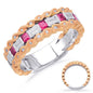 Rose & White Gold Ruby & Diamond Ring