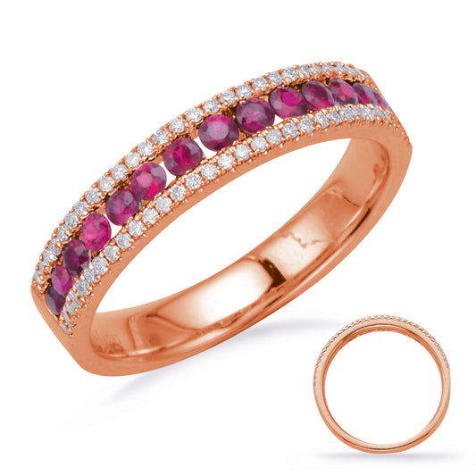 Rose Gold Ruby & Diamond Ring