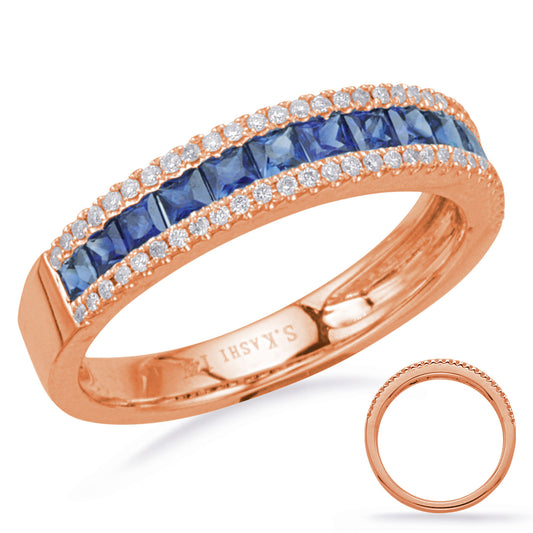 Rose Gold Sapphire & Diamond Ring