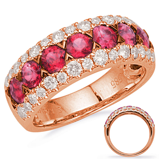 Rose Gold Ruby & Diamond Ring