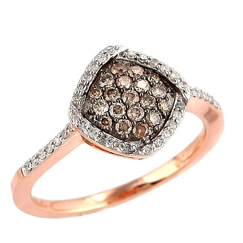 14KR 0.50CTW CHAMPAGNE DIAMOND ROSE GOLD RING