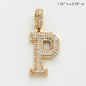10KY+W 0.55CTW ROUND DIAMOND INITIAL PENDANT -