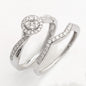 14KW 0.50CTW ROUND CLUSTER DIAMOND BRIDAL SET WITH