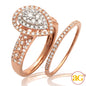 14KR 1.05CTW DIAMOND PEAR CLUSTER BRIDAL SET