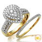 14KY 1.05CTW DIAMOND PEAR CLUSTER BRIDAL SET
