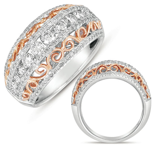 Rose & White Gold Diamond Fashion Ring