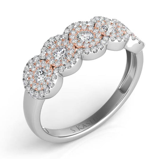 Rose & White Gold Diamond Fashion Ring