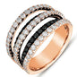 Rose Gold Black & White Diamond Ring