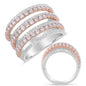 White & Rose Gold Pave Diamond Ring