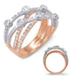 White & Rose Gold Diamond Fashion Ring