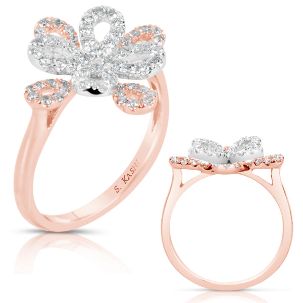 Rose & White Gold Diamond Fashion Ring