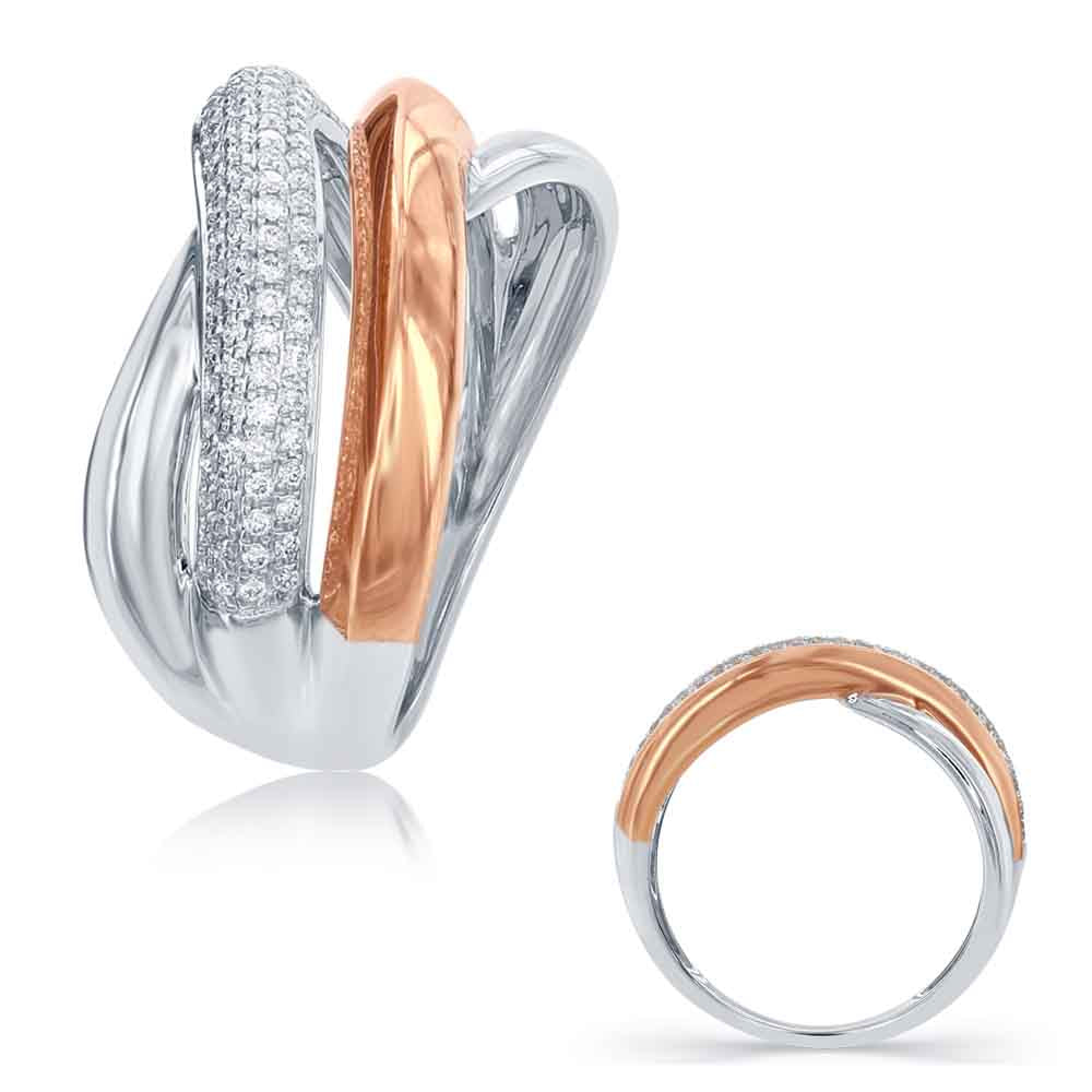 Rose & White Gold Diamond Fashion Ring