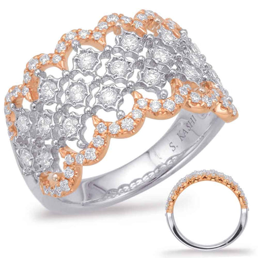 Rose & White Gold Diamond Fashion Ring