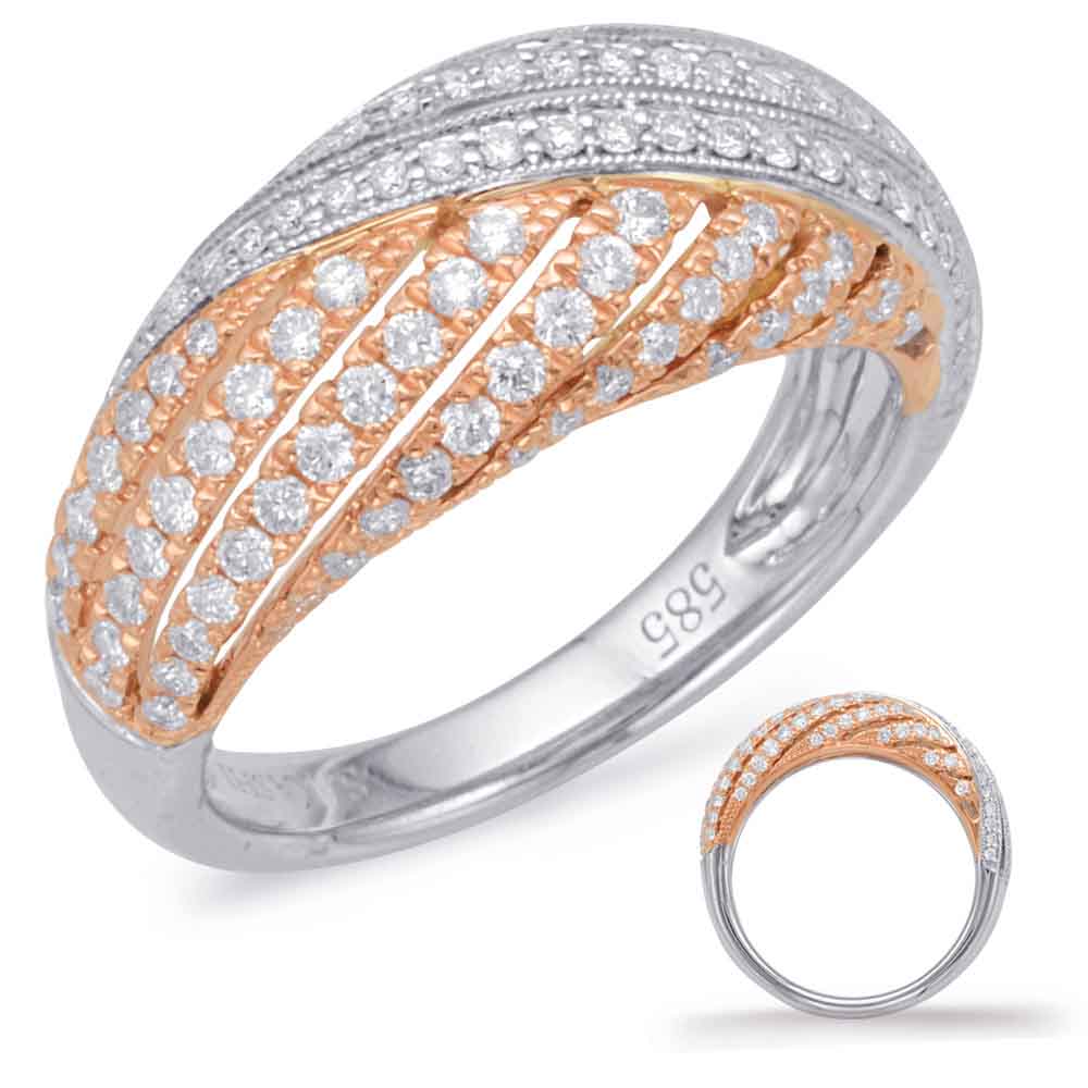 Rose & White Gold Diamond Fashion Ring