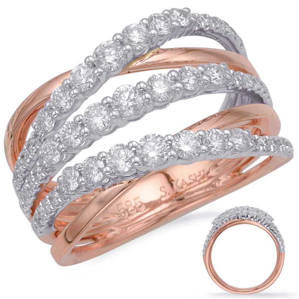Rose & White Gold Diamond Fashion Ring