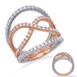 Rose & White Gold Diamond Fashion Ring