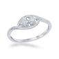 Sterling Silver Tow-Stone Diamond Ring - 0.08 cttw