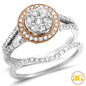 14KW+R 1.00CTW DIAMOND TWO TONE V-PRONG BRIDAL SET