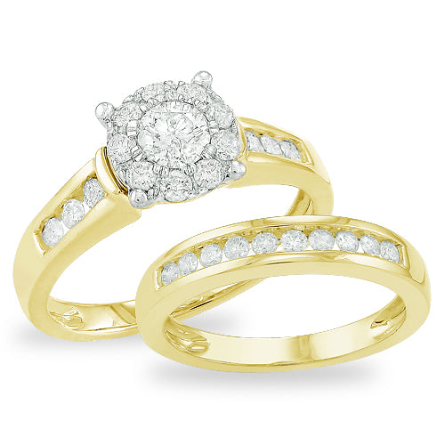 14KY 1.00CTW FLEUR BRIDAL SET