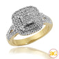 14KY 1.00CTW SQUARE HEAD FLUER DIAMOND BRIDAL RING