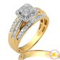 14KY 0.65CTW SQUARE FLUER DIAMOND BRIDAL RING WITH