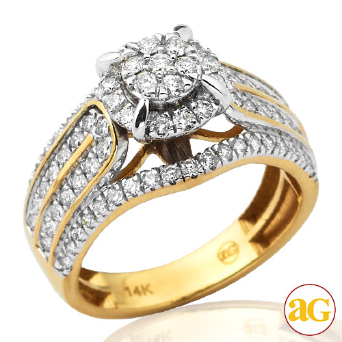 14KY 1.00CTW FLEUR DIAMOND BRIDAL RING WITH PRONG