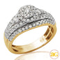 14KY 1.00CTW FLEUR DIAMOND BRIDAL RING WITH HALO