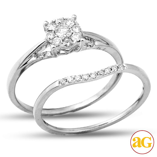 14KW 0.35CTW FLEUR DIAMOND BRIDAL SET