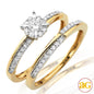 14KY 0.50CTW FLEUR HEAD DIAMOND BRIDAL SET [0.15CT