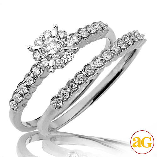14KW 0.55CTW DIAMOND 4-PRONG BRIDAL SET WITH ROUND