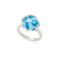 Effy 14K White Gold Diamond, Blue Topaz Ring