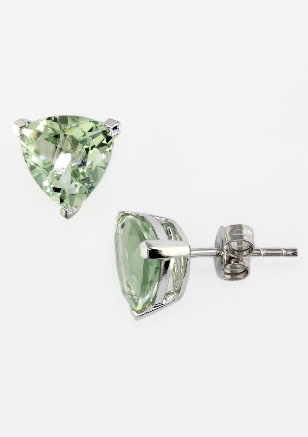 EFFY - 14K White Gold Green Amethyst Earrings