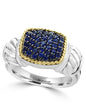 Effy 925 18K Yellow Gold/Silver Sapphire Ring