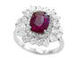 EFFY 18K WHITE GOLD DIAMOND AND RUBY PENDANT