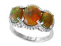 EFFY 14K WHITE GOLD DIAMOND,OPAL RING