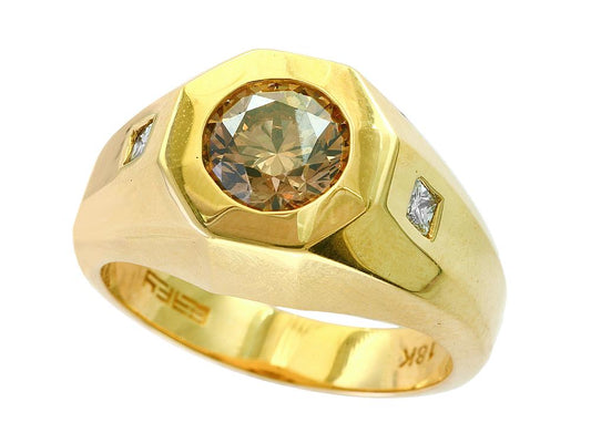 EFFY 18K YELLOW GOLD DIAMOND,ESPRESSO DIAMOND, RING