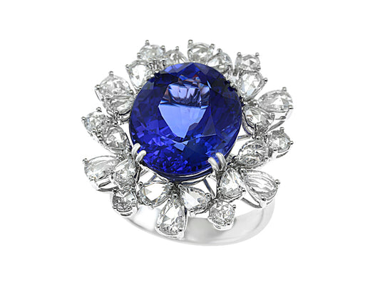 EFFY 18K WHITE GOLD TANZANITE RING