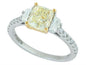 EFFY 18K WHITE and YELLOW GOLD DIAMOND,NATURAL YELLOW DIAMOND RING (WITH  1.84 CT  CENTER SIZE) CENTER SIZE: 1.84 CT