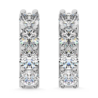 14K White Gold Lab Grown Diamond 1 1/2 Ct.Tw. Hoop Earrings