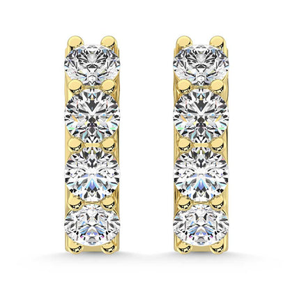 14K Yellow Gold Lab Grown Diamond 1 1/2 Ct.Tw. Hoop Earrings