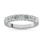 14K White Gold Lab Grown Diamond 1 Ct.Tw. Half Way Emerald Band