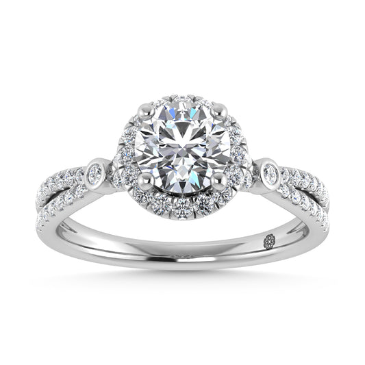 10K White Gold Lab Grown Diamond 1 1/4 Ct.Tw. Engagement Ring