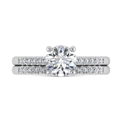 10K White Gold Lab Grown Diamond 1 1/4 Ct.Tw. Classic Bridal Ring